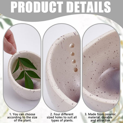 UNICRAFTALE Handmade Ceramic Herb Stripper Bowl White Pottery Herb Stripper Bowl 86.5x70mm Herb Pealer Leaf Stripping Tool Peeling Cup for Salads Cooking Peeling off the Leafy Assembly