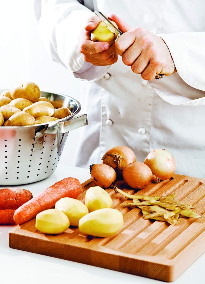Linden Sweden Original Jonas Vegetable Peeler - Rust Resistant Silver Carrot and Potato Peeler with Ergonomic Handle for Safety and Control - Dishwasher Safe and Compact - Made In Sweden - 6.5in