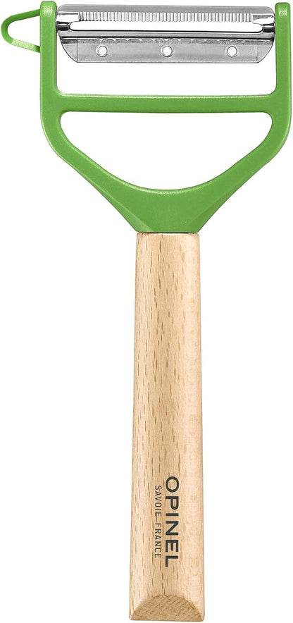 Opinel T-Duo 254621 Wooden Peeler in Red for Peeling Vegetables and Preparing Juliennes One Size