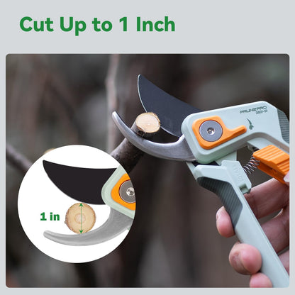 PrunePro Pruning Shears Gardening Scissors Set Professional Hand Pruner Sharp Stainless Steel Blade Garden Scissors Plant Flower Garden Clipper