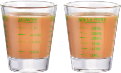 Shot Glass Measuring Cup，Espresso Shot Glass 26-Incremental Measurement 1oz, 6 Tsp, 2 Tbs, 30ml，Kitchen Tools，Bar Bartender Accessories, Jigger for Bartending (2 Pack-Blue)