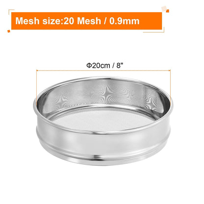 PATIKIL 10 Mesh Lab Sieve, 8" Diameter Test Sieve 304 Stainless Steel Wire Cloth (2mm) for Industrial Laboratory