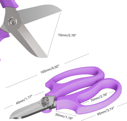 Housolution Flower Scissors, Strong Floral Shears, Premium Steel Garden Pruning Shears Garden Scissors Floral Fruits Leaf Scissors Hand Pruner Snip Trimming Tool for Gardening Flower Arrangement, Pink