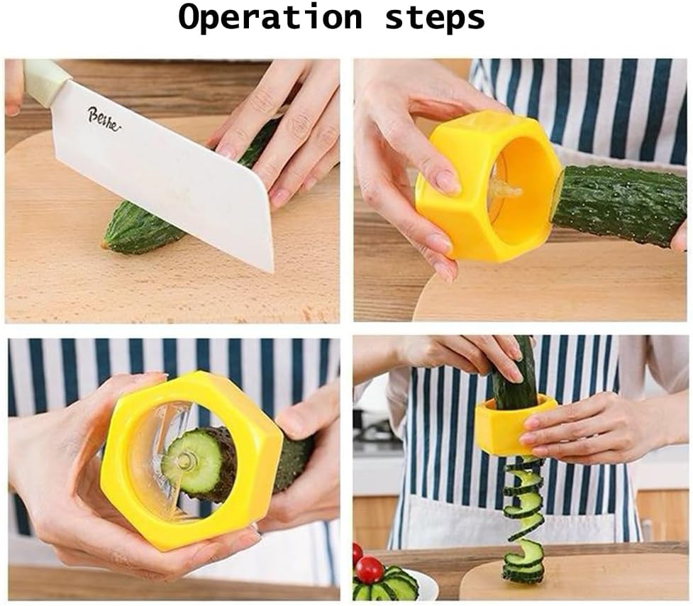 2 Pack Zucchini Spiralizer Slicer Cutter Zucchini Noodle Maker Portable Small Cucumber Spiral Slicer for Zucchini Spirals Veggie Pasta Spaghetti Cucumbers Vegetable Zucchinis Veggies