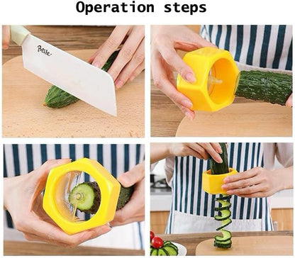 2 Pack Zucchini Spiralizer Slicer Cutter Zucchini Noodle Maker Portable Small Cucumber Spiral Slicer for Zucchini Spirals Veggie Pasta Spaghetti Cucumbers Vegetable Zucchinis Veggies