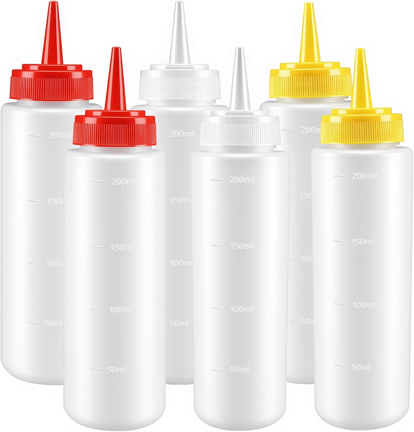 Multicolor Food-Grade Squeeze Bottles Set-Condiment Dispensers for Kitchen, BBQ, Sauces, Dressings, & Meal Prep (32oz)