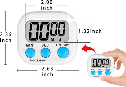 Lasubst Digital Classroom Timers for Teachers Kids School Supplies Bulk with Magnetic Back 12 Pack, White Pink Blue Green
