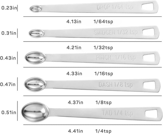 14PCS Measuring Spoons Set, 1 tbsp, 1/2 tbsp, and 1-1/16tsp Stainless Steel Measuring Spoons for Cooking Baking Spice Jars and Liquid Ingredients