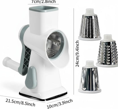 YOUCZON Rotary Cheese Grater Multi-Purpose Stainless Steel Cheese Shredder - Cheese Grater With Handle Effortless Grating of Carrots, Potatoes, Vegetables, and Fruits (Red)
