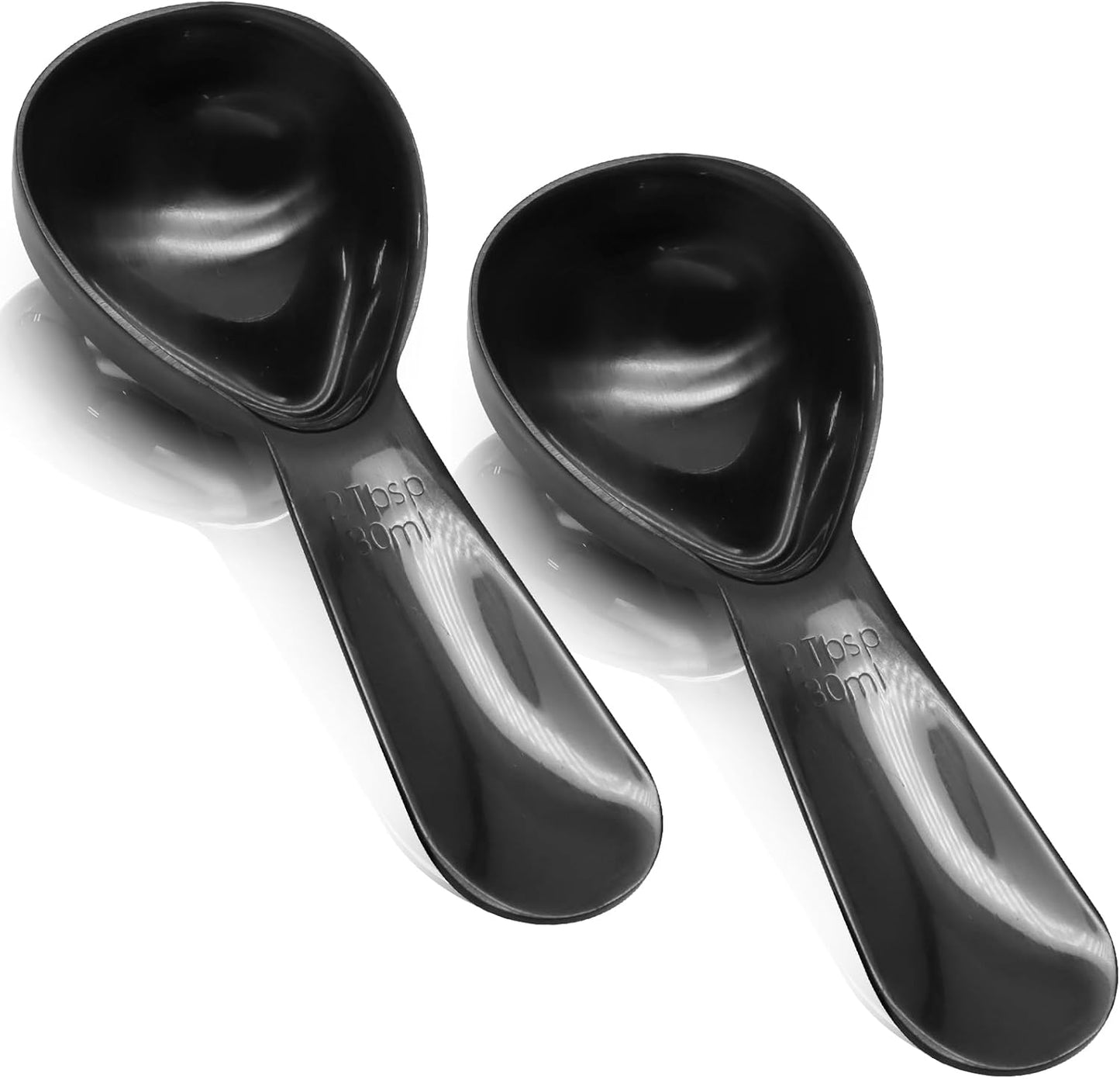Coffee Scoops 2Tbs (30ml/ 1/8 Cup / 1 oz), Black 304 Stainless Steel Coffee 2 Tablespoon Scoop Short Handle Measuring Spoon, Set of 2