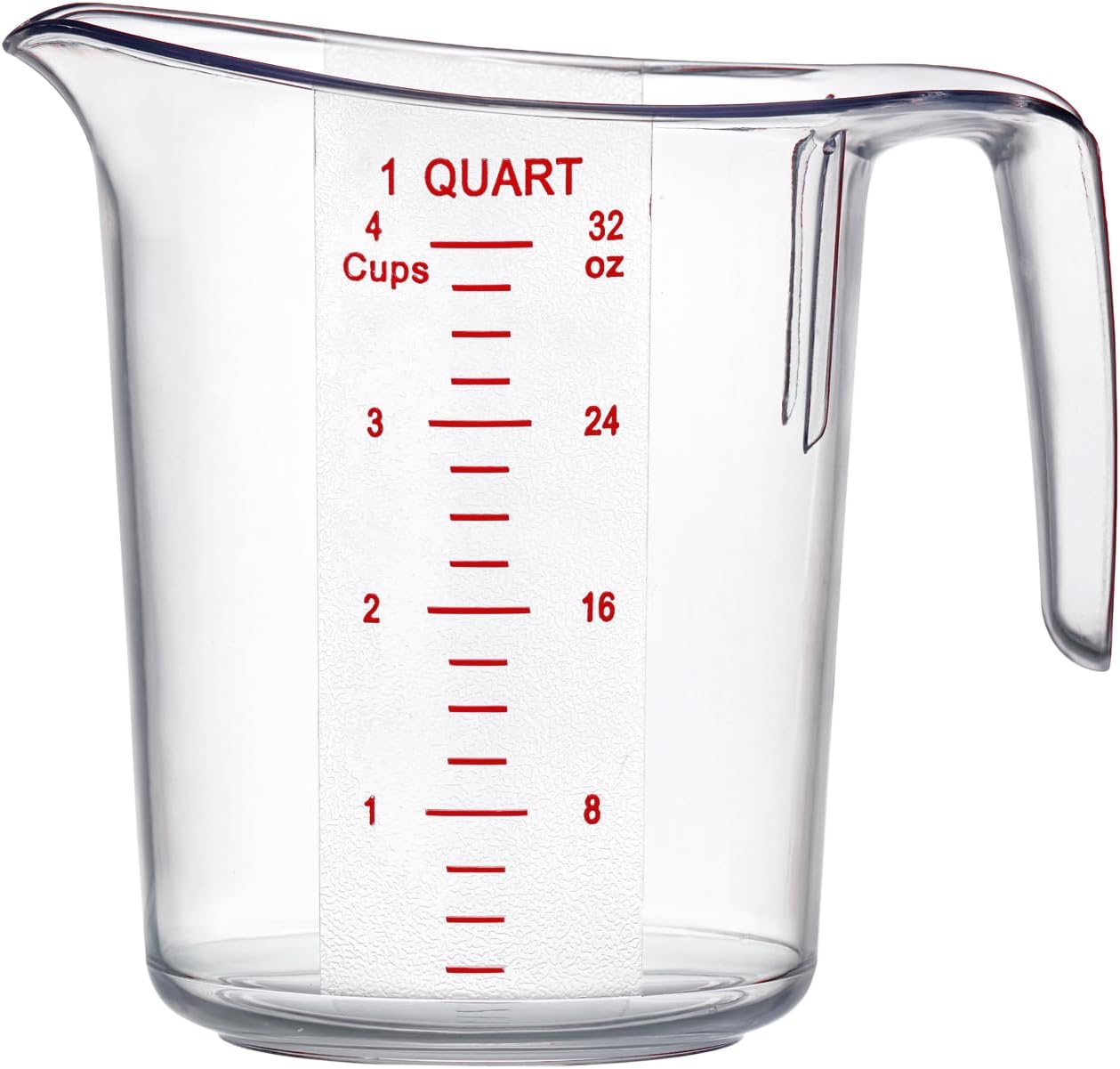 Amazing Abby - Melissa - 32-Ounce Plastic Measuring Pitcher (2-Pack), 4-Cup (1-Quart) Food-Grade Measuring Jug, Unbreakable, Stackable, Dishwasher-Safe, Great for Oil, Vinegar, Flour, and More