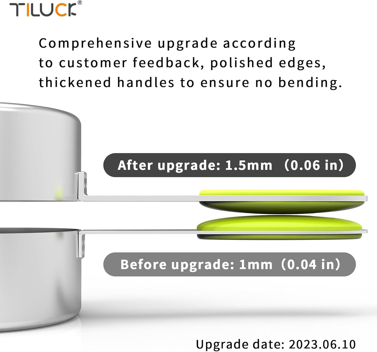 TILUCK Measuring Cups and Spoons Set, Stainless Steel, Kitchen Utensils for Cooking and Baking (10)