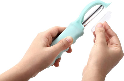 Spring Chef Premium Swivel Vegetable Peeler, Soft Grip Handle and Ultra Sharp Stainless Steel Blades - Perfect Kitchen Peeler For Veggie, Fruit, Potato, Carrot, Apple - Pink Lemonade
