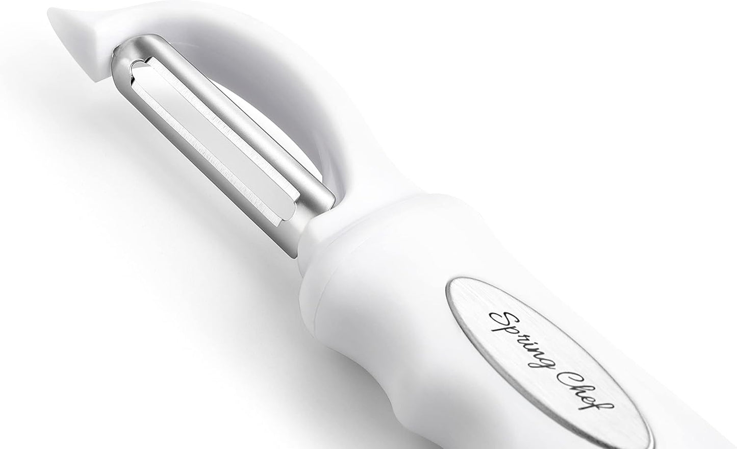 Spring Chef Premium Swivel Vegetable Peeler, Soft Grip Handle and Ultra Sharp Stainless Steel Blades - Perfect Kitchen Peeler For Veggie, Fruit, Potato, Carrot, Apple - Pink Lemonade
