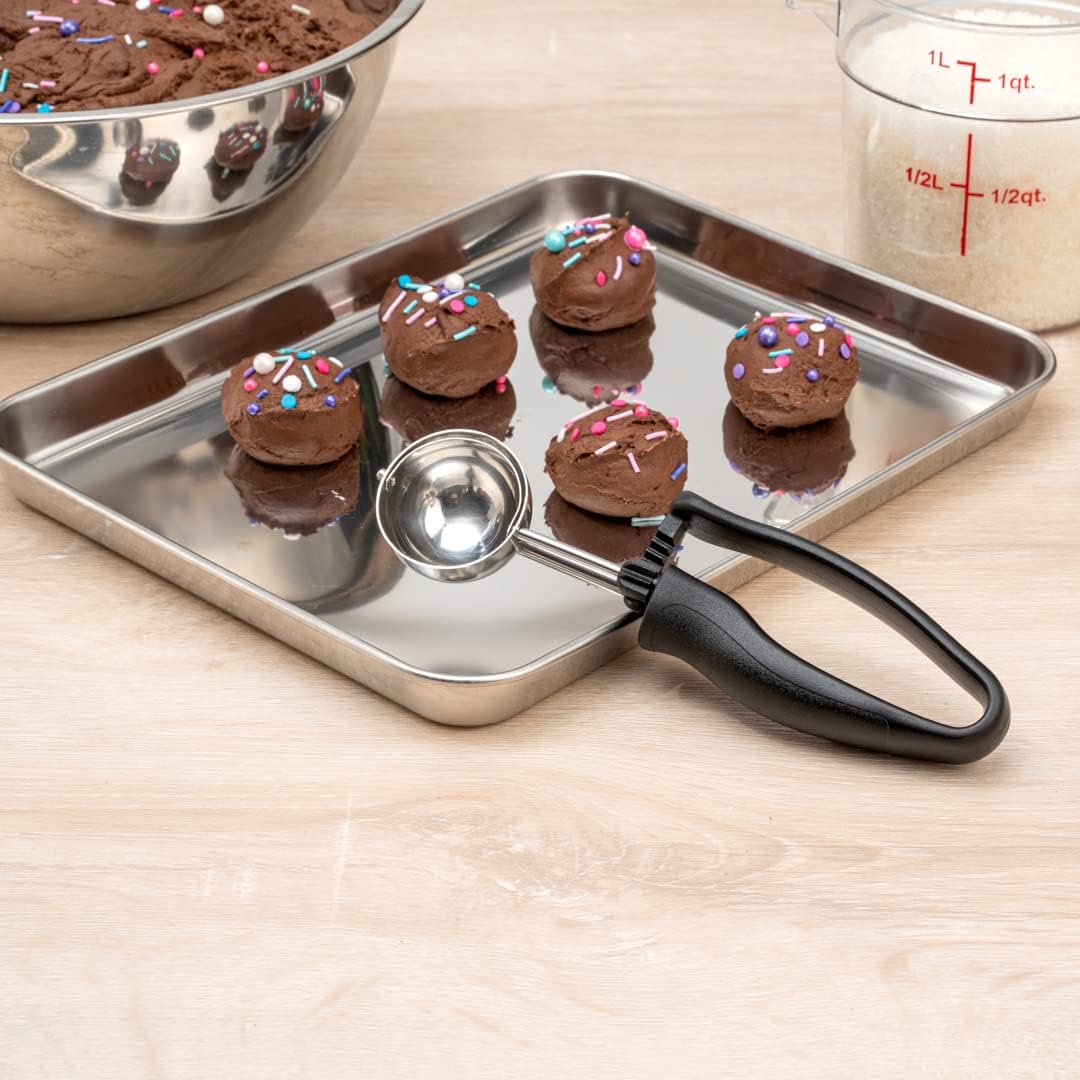 Restaurantware Ice Cream Scoop 1 Case 3.75 oz Stainless Steel Portioner Commercial Kitchen Tool Comfortable Grip Dishwasher-Safe Ambidextrous Handle