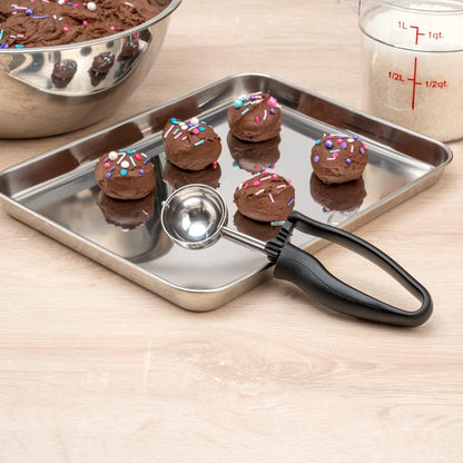 Restaurantware Ice Cream Scoop 1 Case 3.75 oz Stainless Steel Portioner Commercial Kitchen Tool Comfortable Grip Dishwasher-Safe Ambidextrous Handle