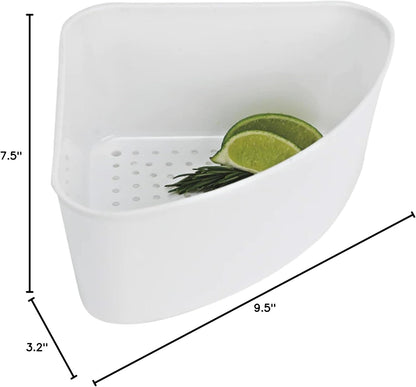 Better Houseware Triangular Kitchen Sink Drain Basket for Food, Sink Food Catcher Basket for Washing Vegetables & Fruits Corner Sink Strainer