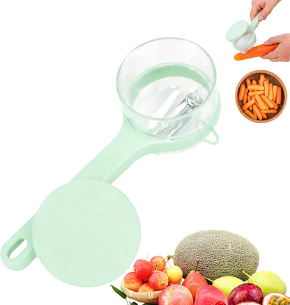 Vegetable Peeler with Container, Stainless Steel Potato Peeler and Fruit Peeler with Storage Box, Multi-Function Veggie Peeler with Peel Catcher for Home Kitchen (Orange)