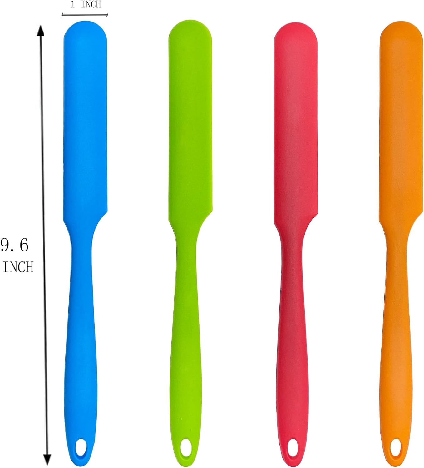 zYoung 4 Pcs Silicone Jar Spatula Set Heat Resistant Cake Cream Butter Spatulas Mixing Batter Scraper Non-Stick Flexible Baking Cooking Tool