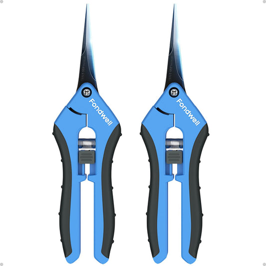 Fondwell 6.5" Trimming Scissors Garden Snips: Small Pruning Shears with Non-Stick Sharp Blade - Ideal for Precise Cutting and Shaping