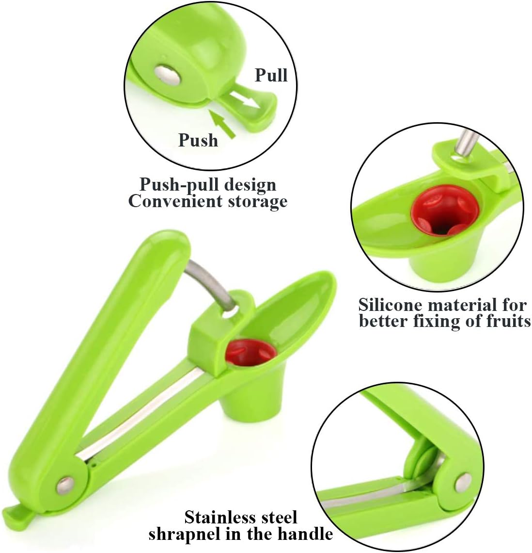 Cherry Pitter Tool, Cherry Pit Remover Tool, Cherry Picker, Fruit Core Remover Design for Make Delicious Cherries Dishes and Cocktail Cherries (Black)