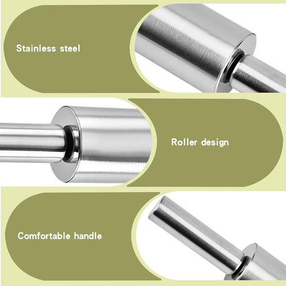 17'' Stainless Steel Rolling Pin, Smooth Dough Roller for Baking, Pizza, Chapati, Cookies, Noodles, Dough Pie, Easy to Clean