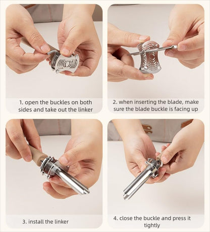 Apple Corer Tool - Stainless Steel Professional Apple Core Remover for Fruits & Vegetables, Multi-Purpose Corer Tool Kitchen with Storage Hook (Khaki)