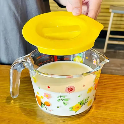 Borosilicate Glass Wet and Dry Measuring Cup with Oversized Measurements, Clear，500 ml, Safe to Use in Microwave and Freezer, Oven and Dishwasher Safe(2-Cup,500ml)