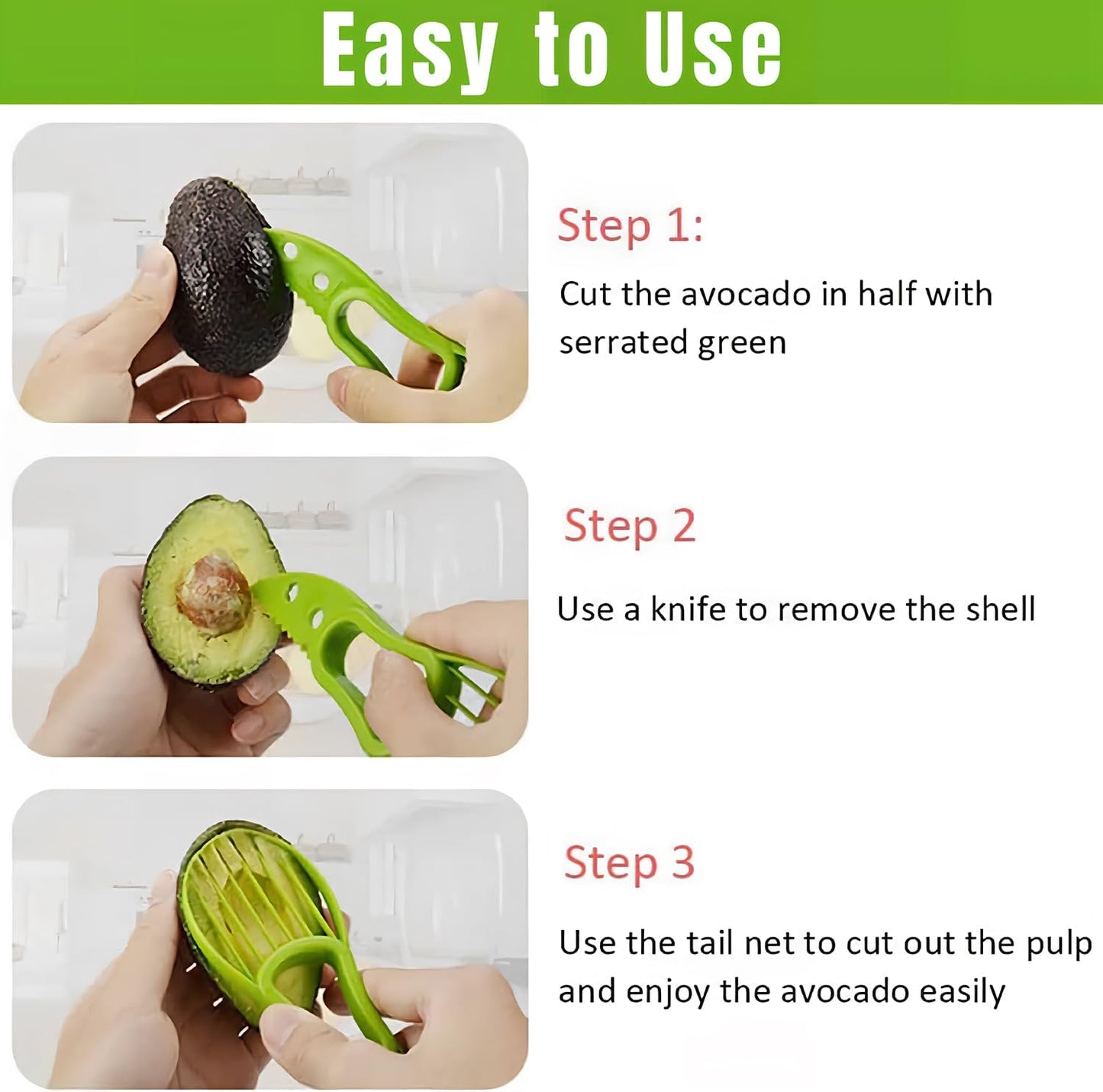 Avocado Slicer for Mashing Avocados Enucleation Making Guacamole(Green)
