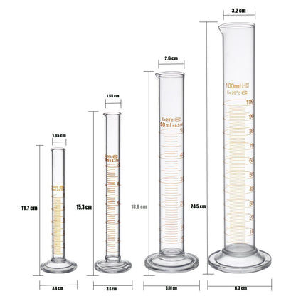 100 mL Glass Graduated Cylinder Measuring Single Metric Scale 2 Pcs with Brush (Pack of 2) … (100ml-2)