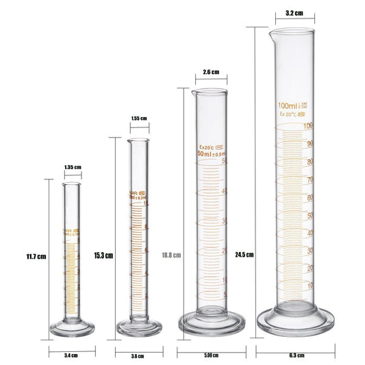 100 mL Glass Graduated Cylinder Measuring Single Metric Scale 2 Pcs with Brush (Pack of 2) … (100ml-2)