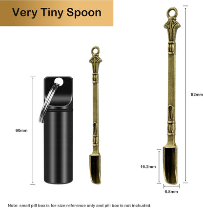 6-Pack Mini Spoons Metal Tiny Shovels 3-Inch Small Medicine Spoon for Home Kitchen Spices, Necklace Charms Pendants DIY Craft Making (Multicolor)