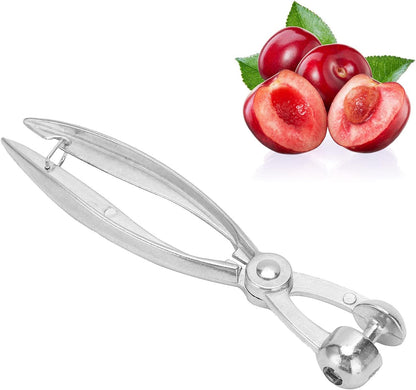 Aluminum Cherry Pitter Tool Kitchen Fruit Corer Handheld Cherry & Olive Stone Remover with Ergonomic Handle