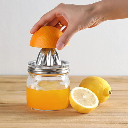 2PCS Mason Jar Stainless Steel Juicer Lid, Citrus Reamer for Wide Mouth Mason Jar Lemon Juicer Manual Citrus Juicer.