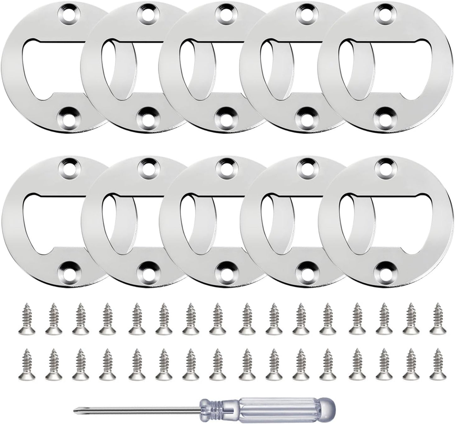 Bottle Opener Insert - 20 Sets Stainless Steel Inserts Kit with Screws Screwdriver for DIY Resin Mould Kit Hardware Parts Supply（black)