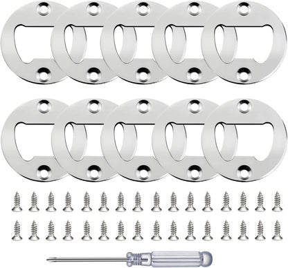 Bottle Opener Insert - 20 Sets Stainless Steel Inserts Kit with Screws Screwdriver for DIY Resin Mould Kit Hardware Parts Supply（black)