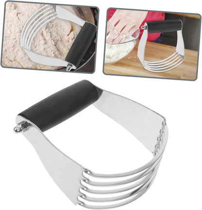 Stainless Steel Dough Blender with Built Scraper for Baking Heavy Duty Pastry Mixer and Flour Cutter Efficient Kitchen Tool for Crust Biscuit Cookie and Scone Dough Mixing
