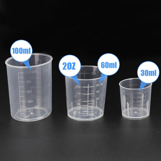 DTDNZKN 3 Pack Measuring Cup Set, Includes 1 Oz (30 Ml), 2 Oz (60 Ml) and 3.4 Oz (100 Ml) Plastic Liquid Measuring Cups- Baking, Cooking, Mixing & Measuring Cups