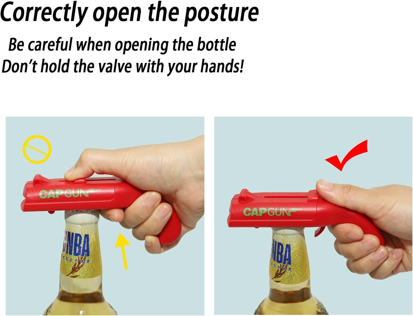 Bottle Opener,Fun Shooting Gun Creative Bottle Opener for Party Games, Family Parties, Outdoor Barbecue,Jar Opener for Weak Hands and Seniors with Arthritis