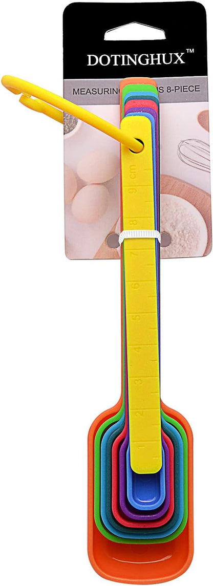 DOTINGHUX Plastic Measuring Spoons 8-Piece,Assorted Colors