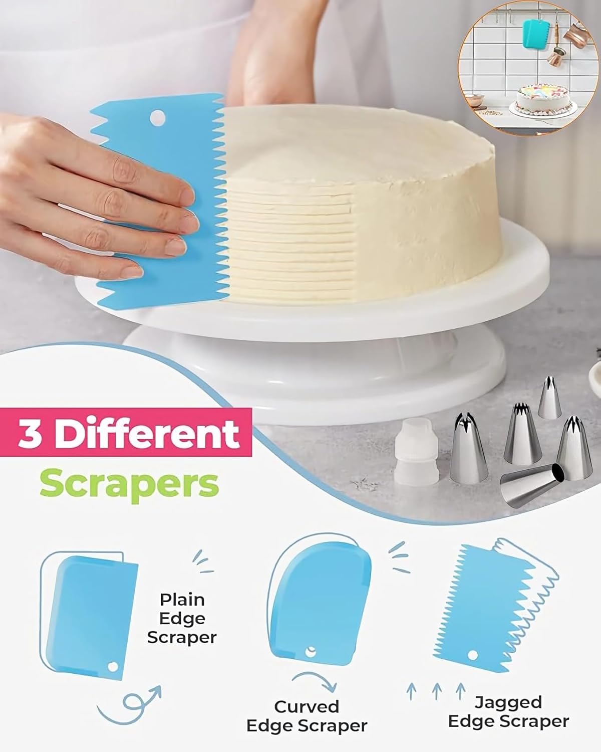 17 Pcs Large Piping Tips, Reusable Piping Bags and Tips Set - 16inch Cotton Pastry Bags & piping coupler, Stainless Steel Frosting Piping Kit & cleaning brush for cupcake,cake,cookie Decorating