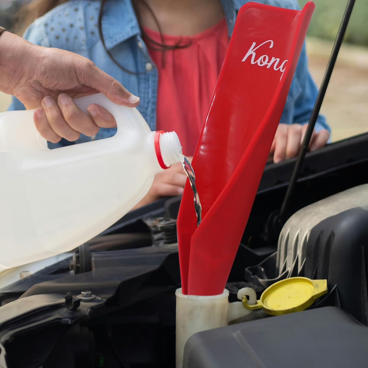 Plastic Oil Funnels for Automotive Use Set of 5, Large Flexible Fuel Funnel with Long Hose for Gas Transfer, Gasoline Funnels for Cars Boat Canning and Bottle