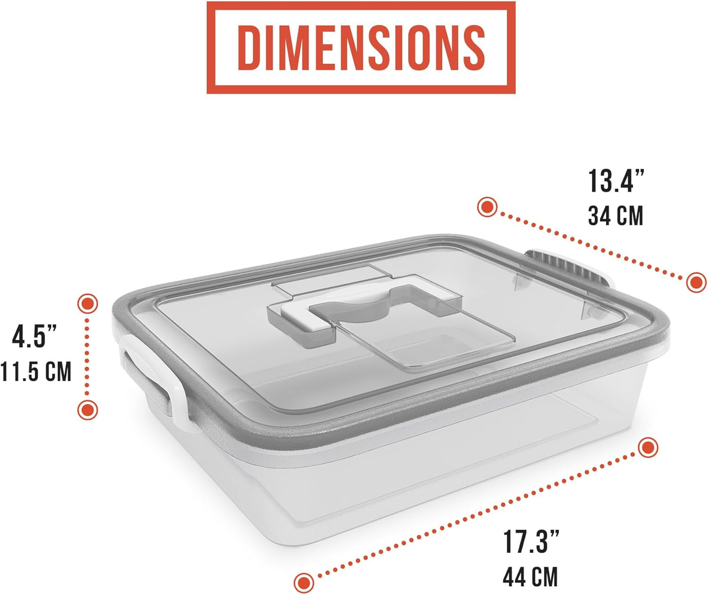 Chef Pomodoro Pizza Dough Proofing Box, 14 x 11-Inch, Preparation Container with Lid, Fits 4-6 Proofing Balls, Household Pizza and Bread Dough Tray With Convenient Carry Handle (Blue)
