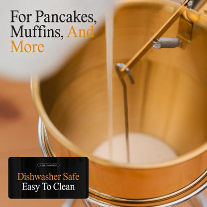 Pancake Batter Dispenser (Black) - 40oz Batter Dispenser - Pancake Maker and Versatile Kitchen Tool - Durable Stainless Steel Funnel Design - Stainless Steel Pancake Batter Dispenser by Newlie