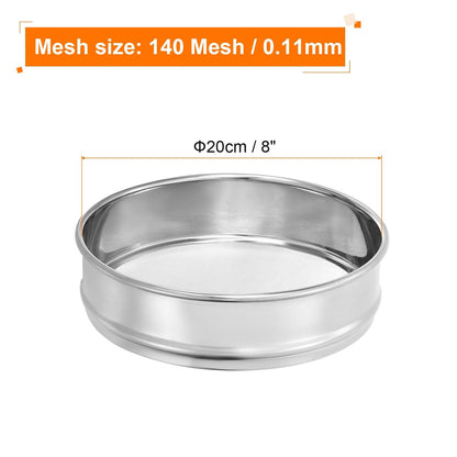 PATIKIL 10 Mesh Lab Sieve, 8" Diameter Test Sieve 304 Stainless Steel Wire Cloth (2mm) for Industrial Laboratory