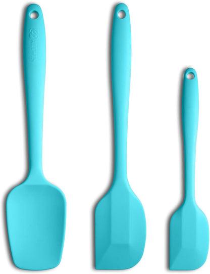 Silicone Spatulas Set Turners Tongs Cooking Utensils Set High Heat Resistant Kitchen Scraper Spatulas for Cooking Mixing Baking BPA Free Dishwasher Safe, Black