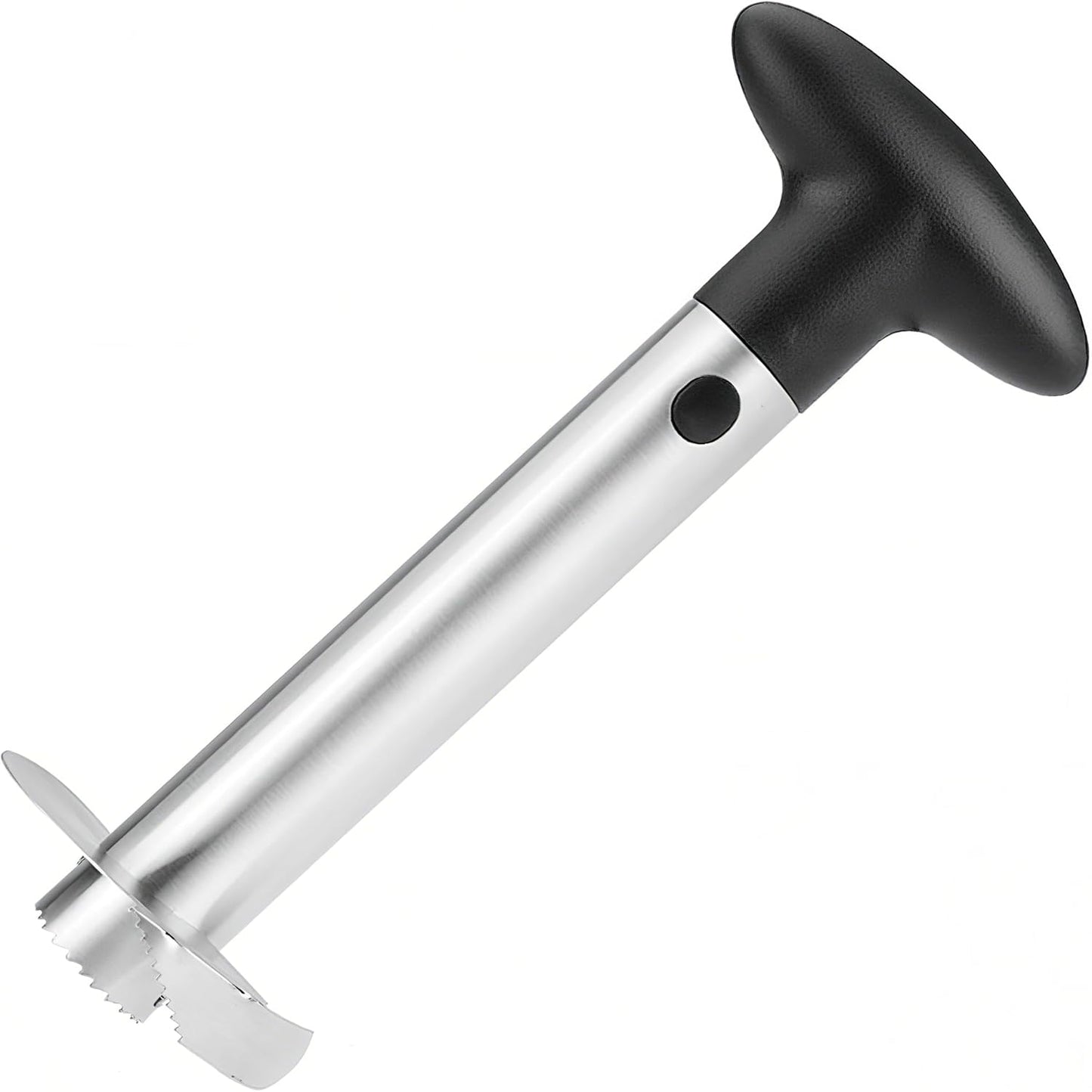 Pineapple Corer Stainless Steel Pineapple Corer Slicer Manual Pineapple Core Remover Cutter with Serrated Tips Black
