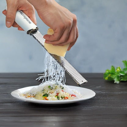 Premium Classic Series Zester - Pomegranate Red | Lemon Zester tool, Hard Cheese & Vegetable Grater | For Citrus, Parmesan Cheese, Garlic, Ginger, Nutmeg | Fine Stainless Steel Blade, Made in USA