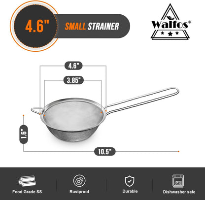 Walfos Fat Skimmer Spoon, 304 Stainless Steel Fat skimmer For Cooking, Fine Mesh Strainer, Food Strainer Fit For Separation Of The Floating Foam, Fat, Grease - Set of 2 Sise