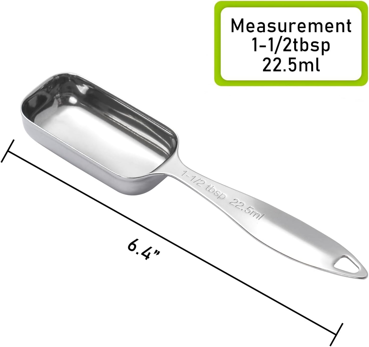 2PCS 1Teaspoon (1/3tbsp, 5ml) Single Measuring Spoon, Individual Stainless Steel Long Handle Measure Tablespoon Only